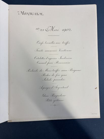Un rare menu du Président Emile LOUBET en...