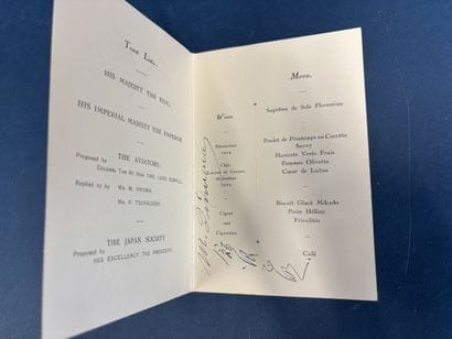 A menu from the Savoy Hotel in London autographed...