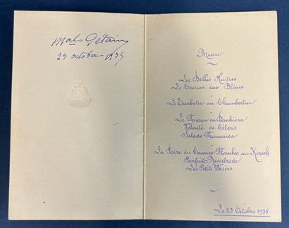 A menu from the 