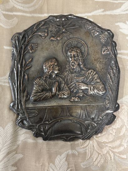 Fonds LOUBET 
Scène biblique sur plaque en...