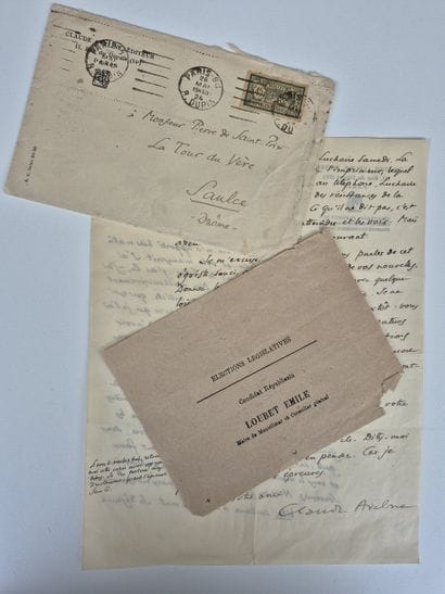 Five handwritten letters signed by Claude...