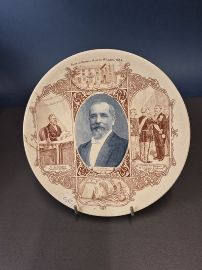 Fonds LOUBET / Assiette commémorative en...