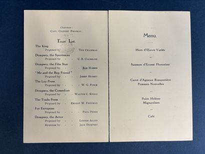 A menu from the 