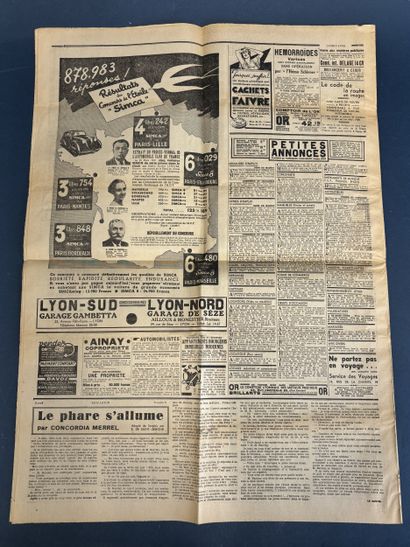 Un journal de Lyon « Le nouvelliste » du...