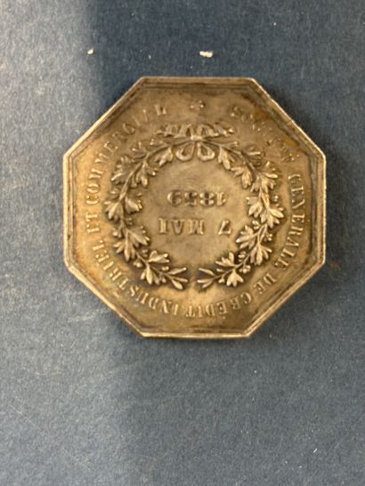 Médaille octogonale en argent « société générale...
