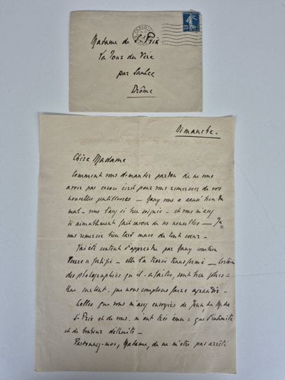 Four handwritten letters from Pierre Fresnay...