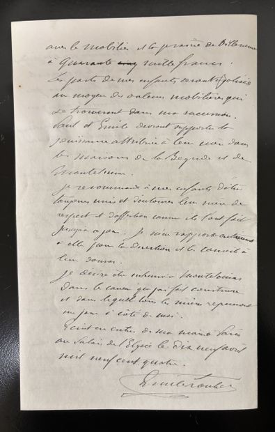 Fonds LOUBET – Autographe / Dispositions...