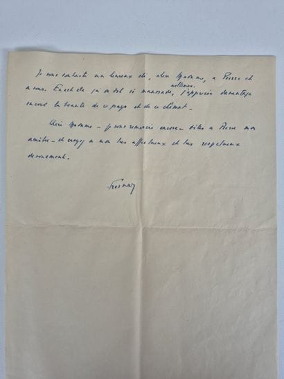 Seven handwritten letters from Pierre Fresnay...