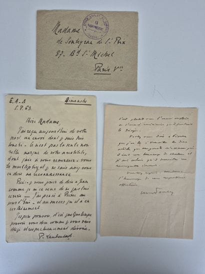 Five handwritten letters from Pierre Fresnay...