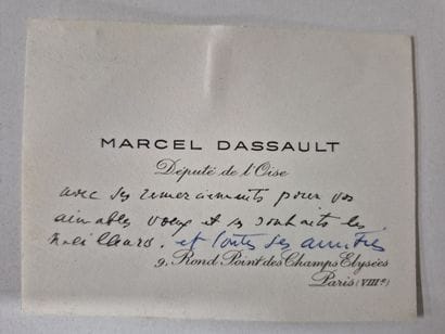 MARCEL DASSAULT. 
Sa signature sur photographie...