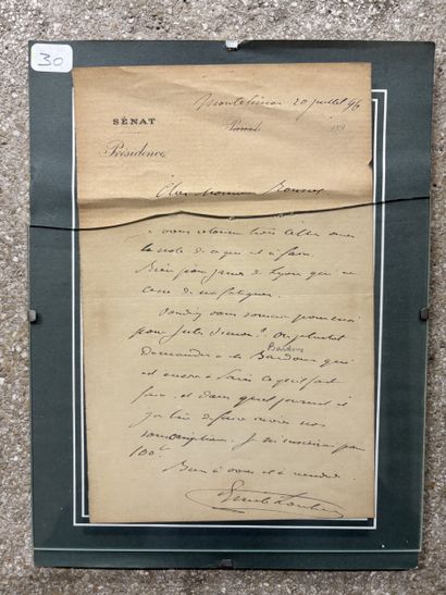 Emile LOUBET. 
Suite de deux lettres autographes...