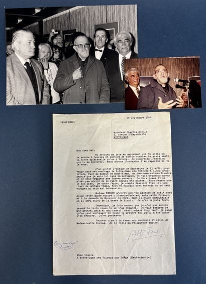 Abbé PIERRE.
Typed letter signed by himself,...
