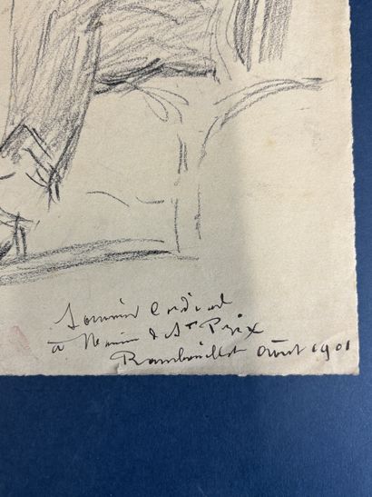 Un dessin au fusain « le président E.LOUBET...