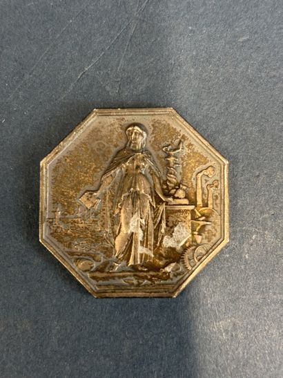 Médaille octogonale en argent « société générale...