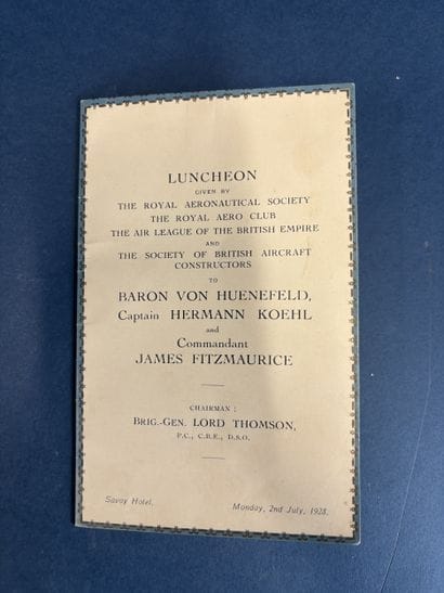A menu from the 