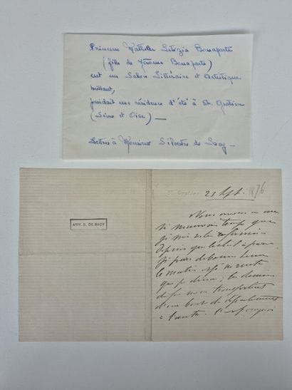 An autograph letter and telegram with autograph...