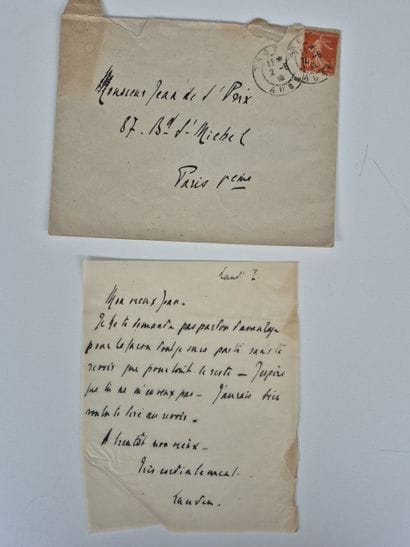 Five handwritten letters from Pierre Fresnay...