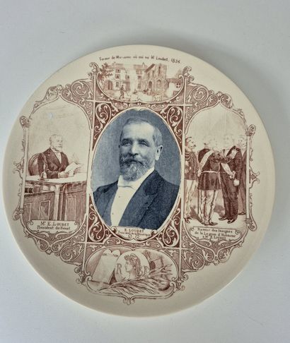 Assiette à l’effigie d’Emile LOUBET.
