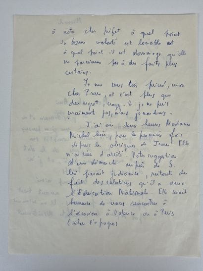 Three handwritten letters signed by Alain...