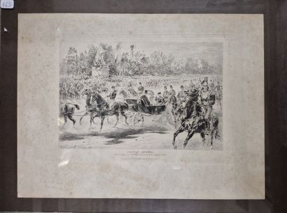 Une gravure sur cuivre représentant le cortège...
