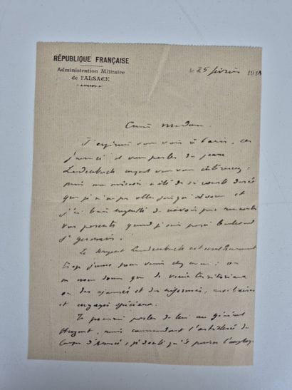 Five handwritten letters from Pierre Fresnay...
