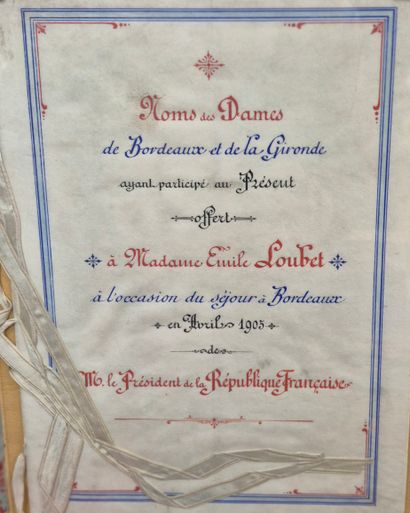 Fonds LOUBET – Bordeaux / Album calligraphié...