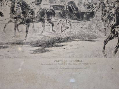 Une gravure sur cuivre représentant le cortège...