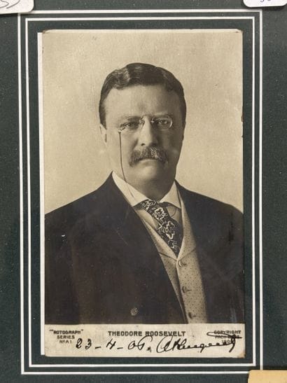 A photo card of the President of the Republic...