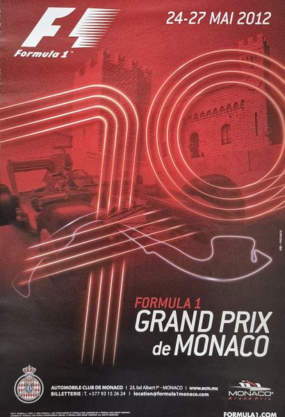 Monaco Grand Prix poster, May 24-27, 2012
Printed...