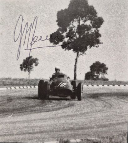 Autographed by Giuseppe Farina 
Cardboard...
