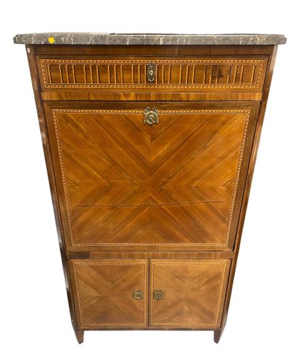 Secretary desk in veneered wood with butterfly...