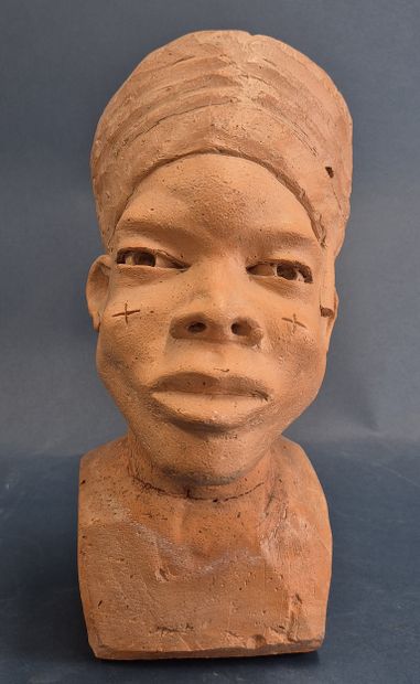 ZERI XX th African bust, terracotta proof...