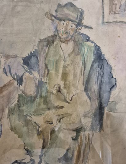20th century schools Reunion of two watercolors...