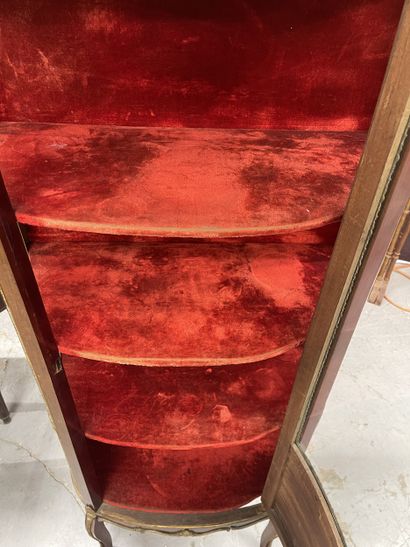 Veneered wood and gilt bronze display case...