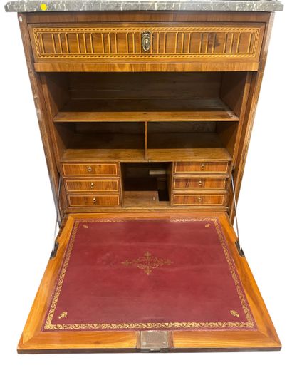 Secretary desk in veneered wood with butterfly...
