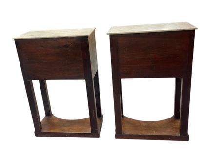 Pair of mahogany veneered bedside tables...