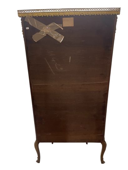 Veneered wood and gilt bronze display case...