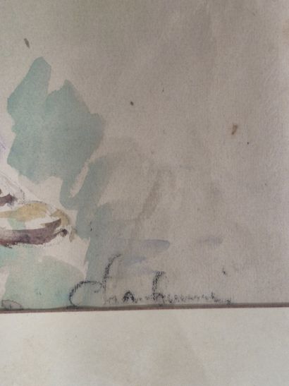 20th century schools Reunion of two watercolors...