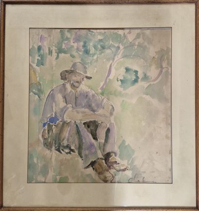 20th century schools Reunion of two watercolors...