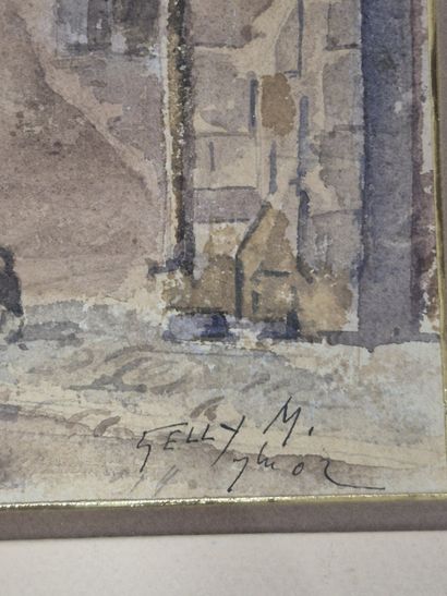 20th century schools Reunion of two watercolors...