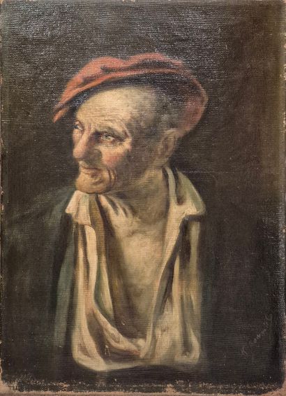 Portrait of a man with an open shirt and...