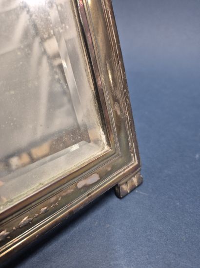 Miroir à poser en bois et métal argenté de...