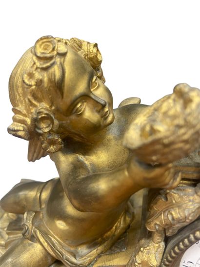 Important alabaster and ormolu mantel set...