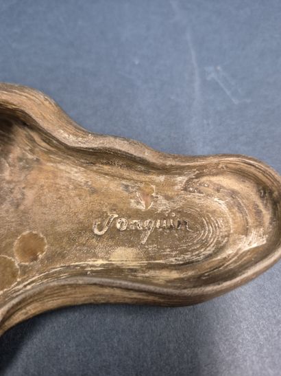JOAQUIN 
Gilded bronze candlestick depicting...