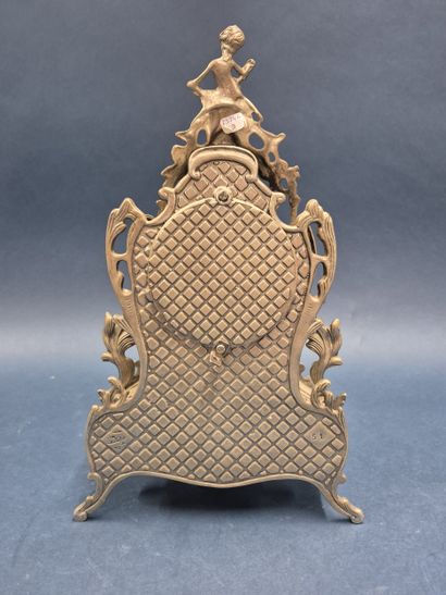 Pewter cartel with rocaille decoration topped...
