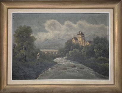 Ecole de la fin du XIXe siècle
Vue de château...