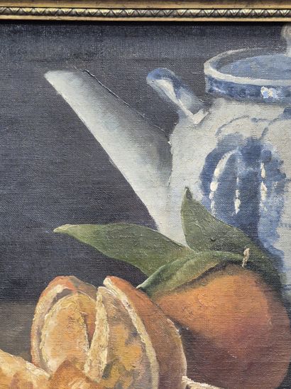 Ecole du XXe siècle. 
Nature morte à la théière...