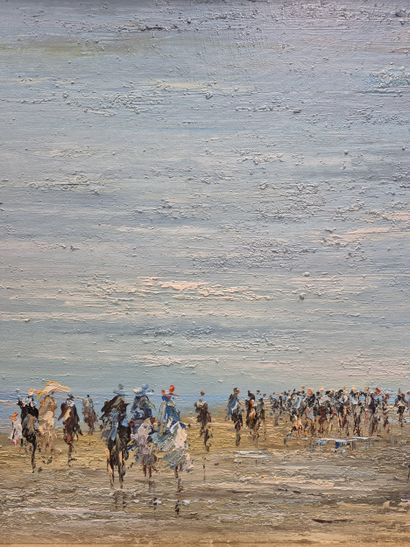 Ecole du XXe siècle
Cavaliers sur la plage
Huile...