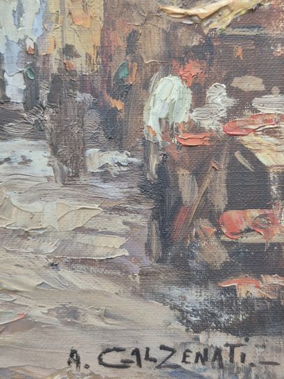 André GALZENATI (1890-1970)
Vue de marché
Huile...