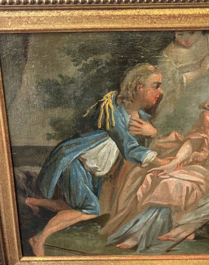 Ecole française du XVIIIe siècle 
Scène galante...